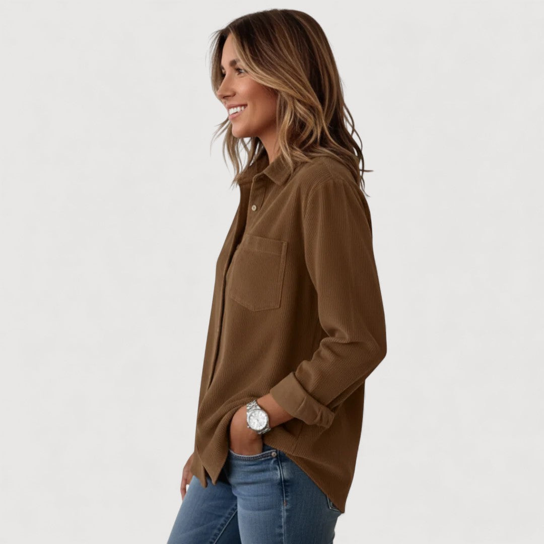 JADE – CORDUROY BUTTON-UP SHIRT