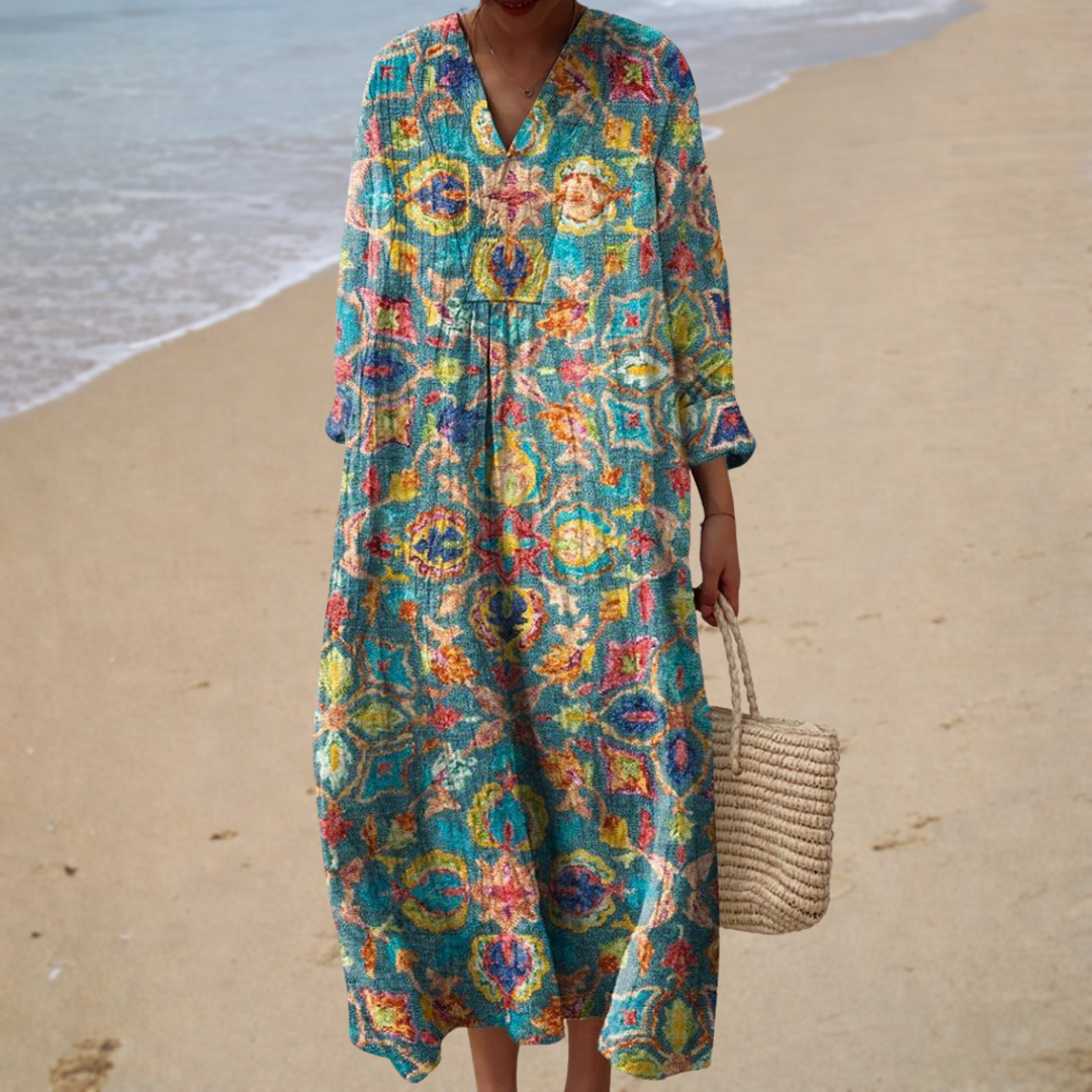 Vestido de Verano Estampado que Realza
