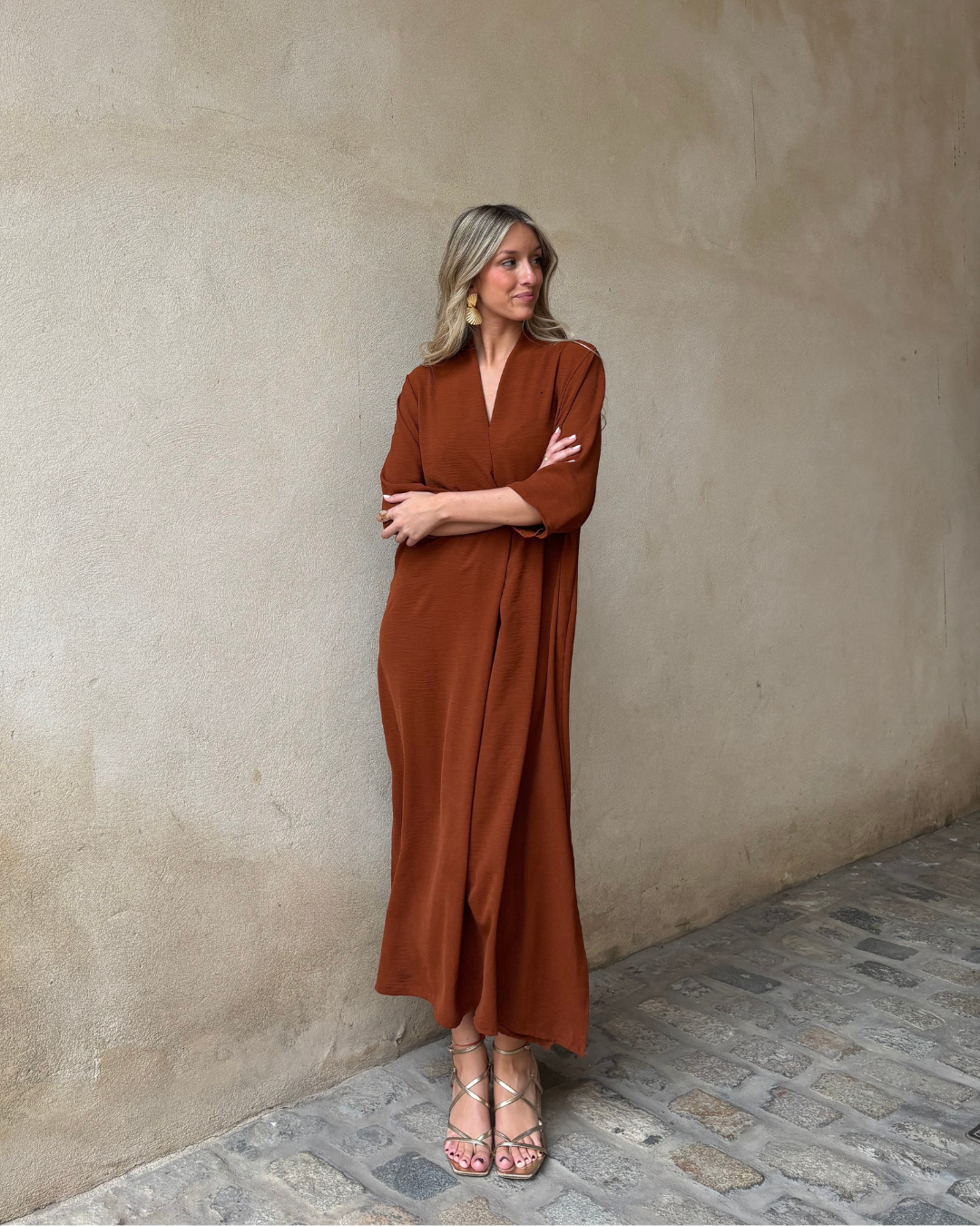 Vestido Laura teja