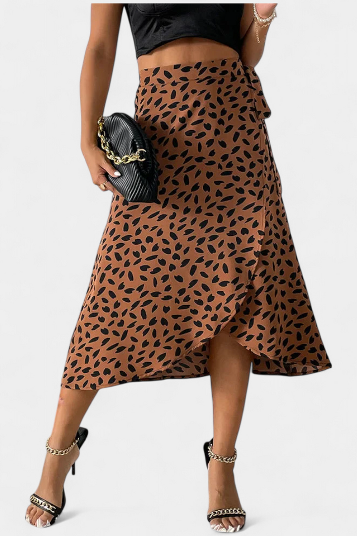 Cami | Falda Envolvente Boho con Estampado Asimétrico