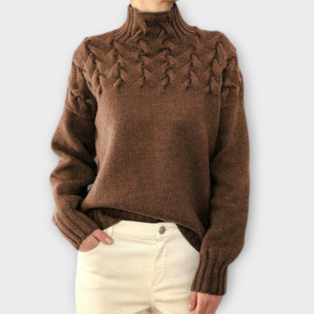 Eva | Women's Sweater with Braided Detail