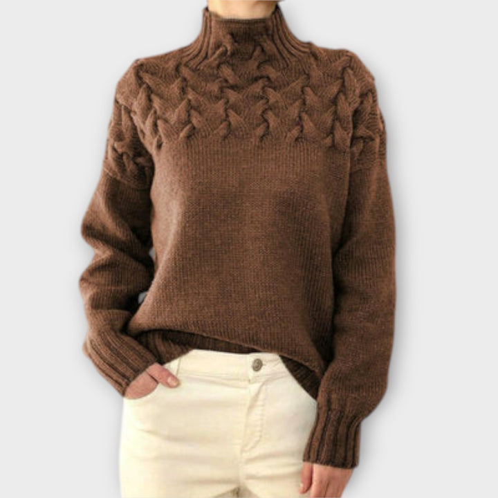 Eva | Women's Sweater with Braided Detail