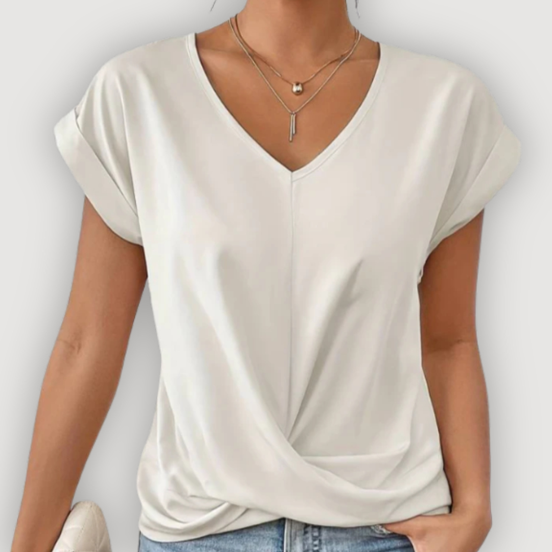ARIA - DRAPED V-NECK BLOUSE