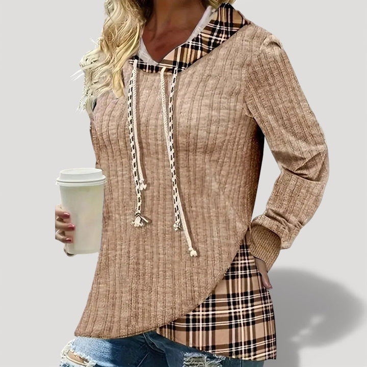 ELODIE – RELAXED PLAID HOODIE