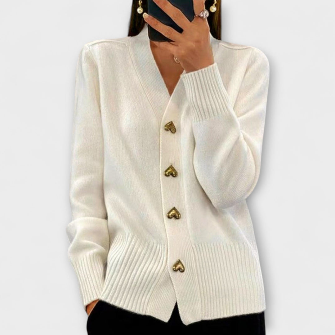 Marij – Suéter para mujer con escote en V en estilo vintage