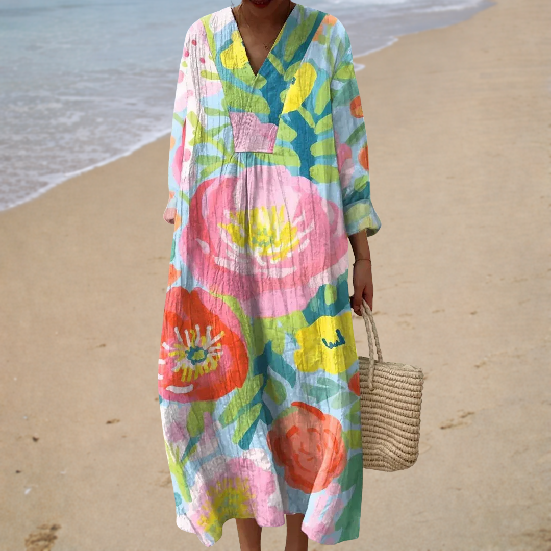 Vestido de Verano Impreso que Realza