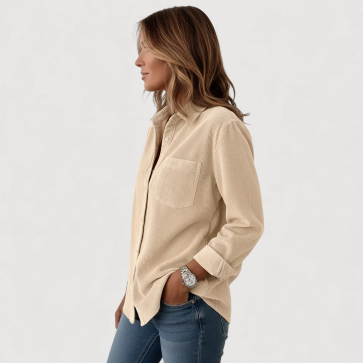 JADE – CORDUROY BUTTON-UP SHIRT