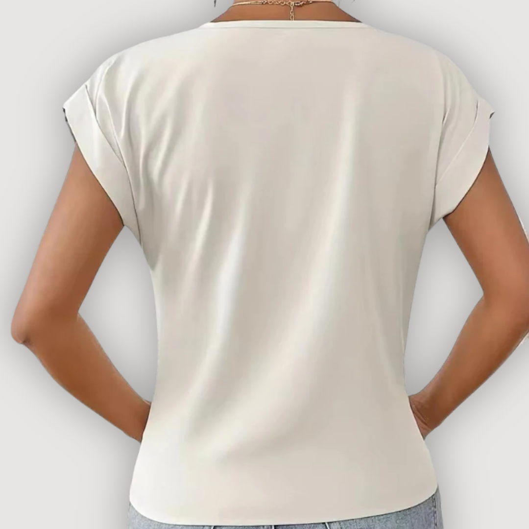 ARIA - DRAPED V-NECK BLOUSE