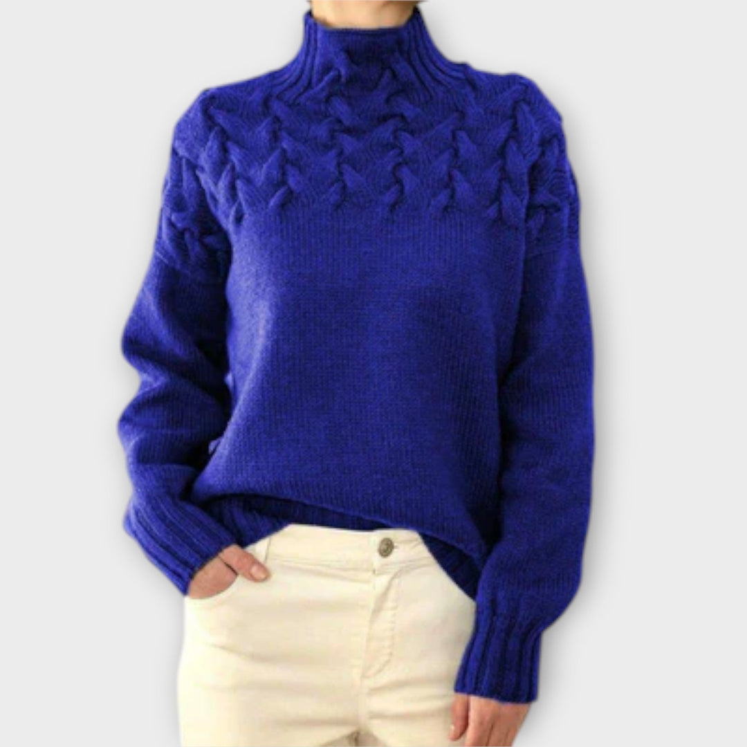Eva | Women's Sweater with Braided Detail