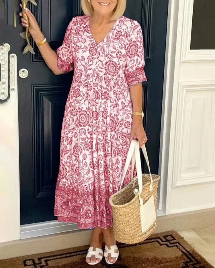 Ellie | Elegante Vestido Floral de Escote en V