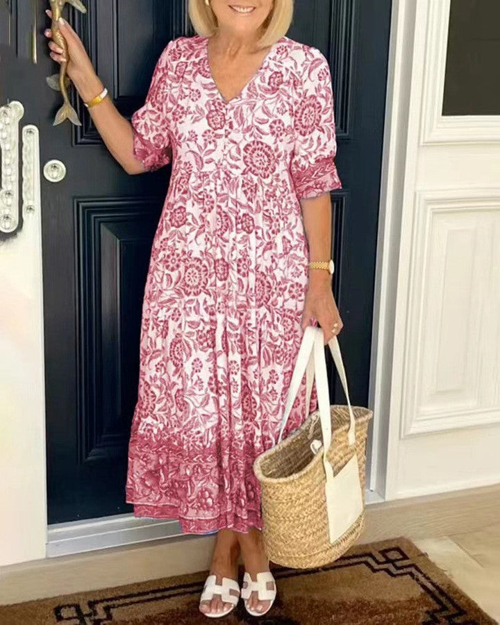 Ellie | Elegante Vestido Floral de Escote en V