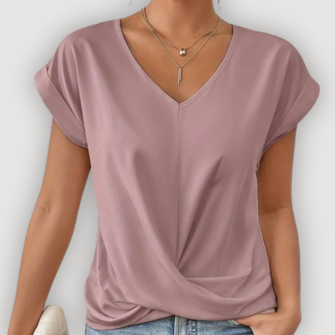ARIA - DRAPED V-NECK BLOUSE