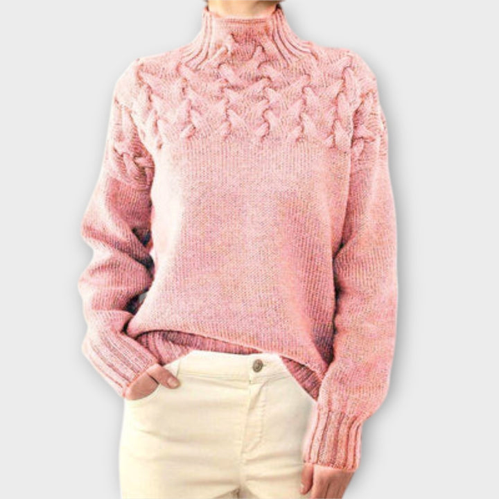 Eva | Women's Sweater with Braided Detail