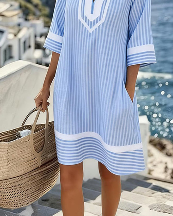 Klara™ | Vestido ligero a rayas con escote en V