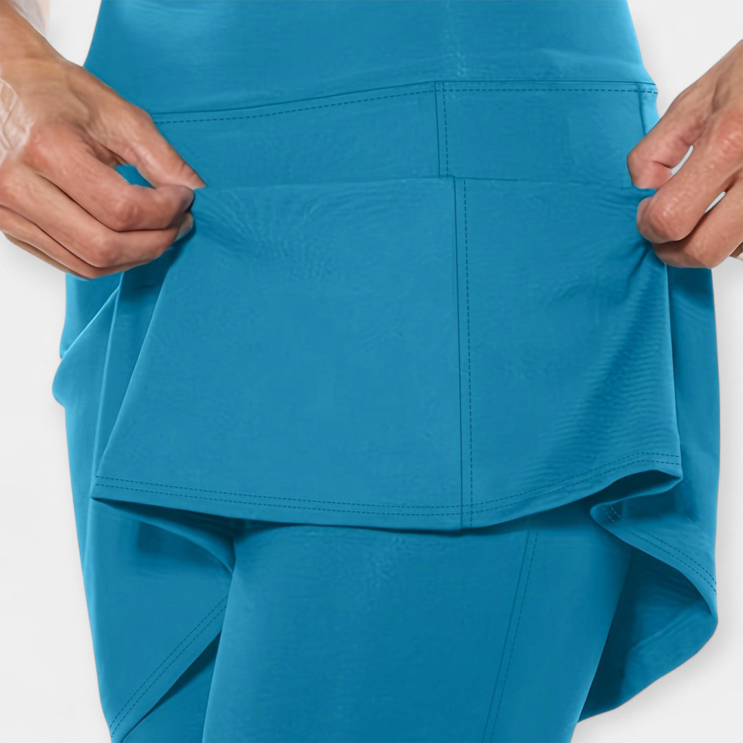 High-waisted shorts with skirt