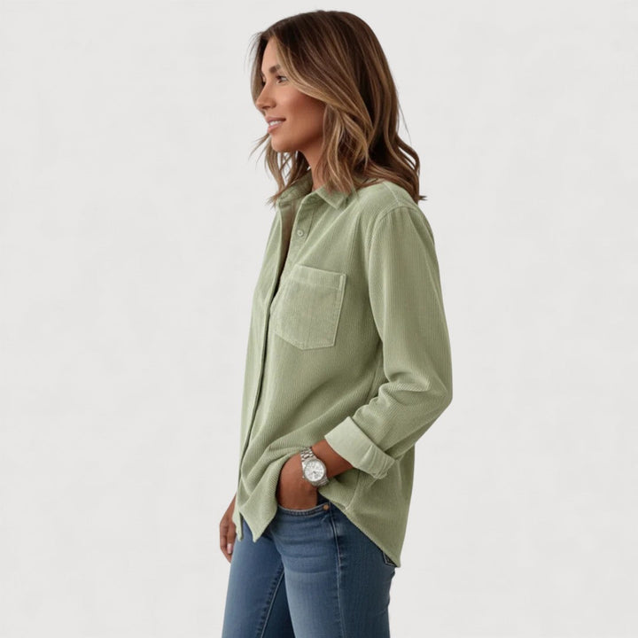 JADE – CORDUROY BUTTON-UP SHIRT