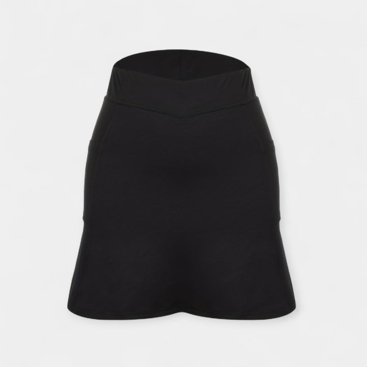 High-waisted shorts with skirt