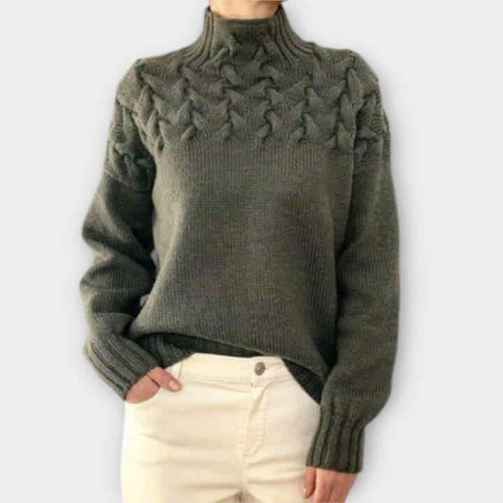 Eva | Women's Sweater with Braided Detail
