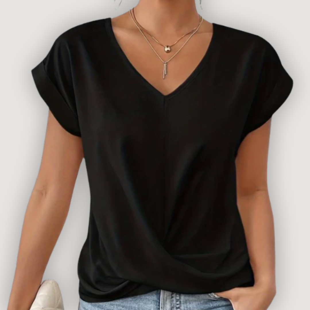 ARIA - DRAPED V-NECK BLOUSE
