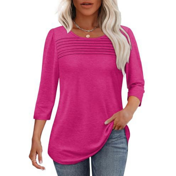 ALLISON | Top de Primavera Casual con Pliegues en el Frente