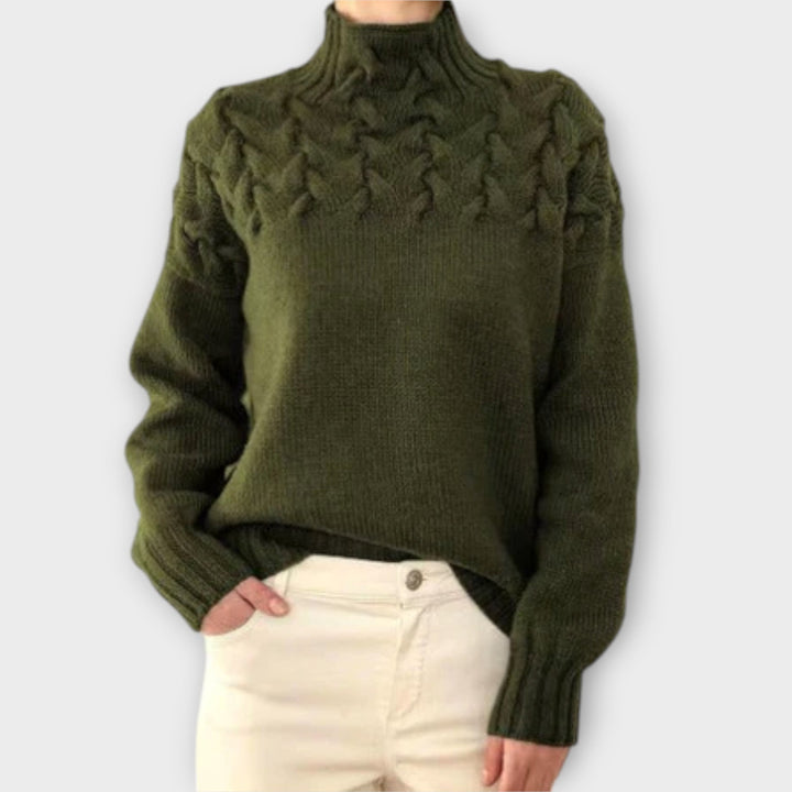 Eva | Women's Sweater with Braided Detail