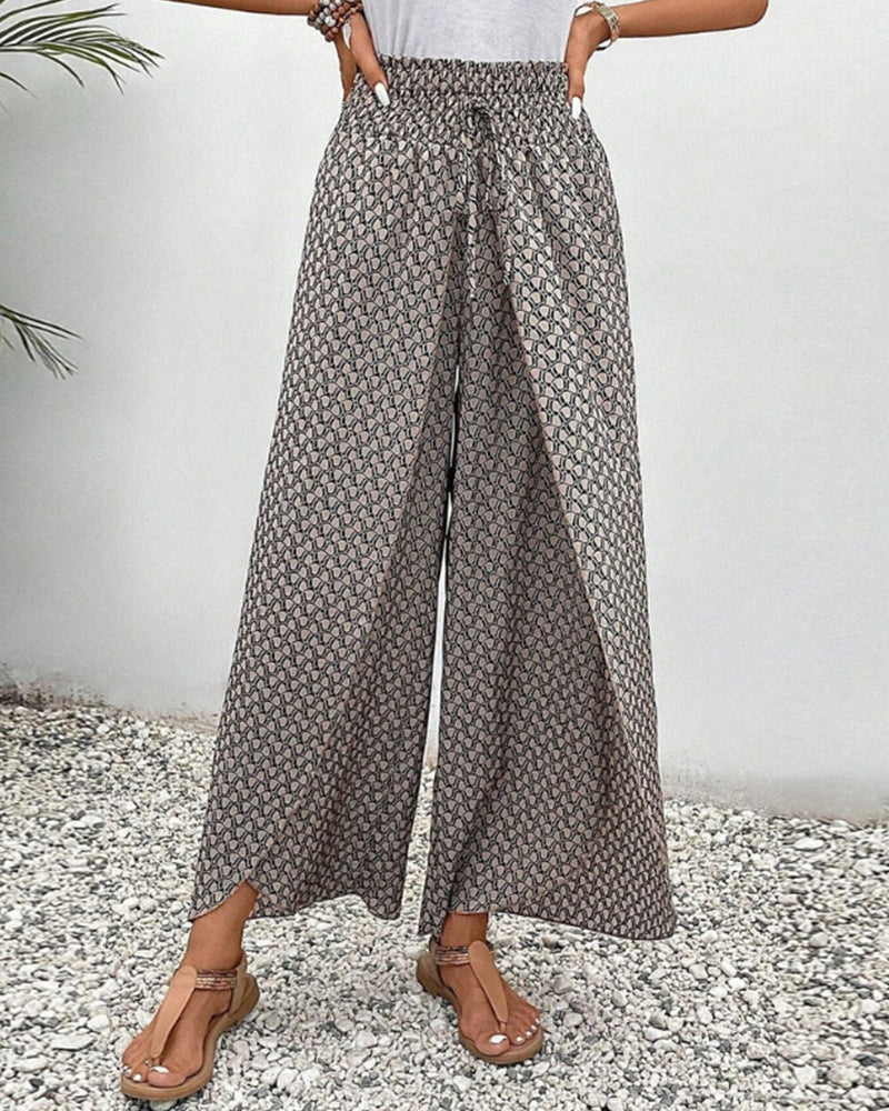 Zara | Ruffled Printed Trousers