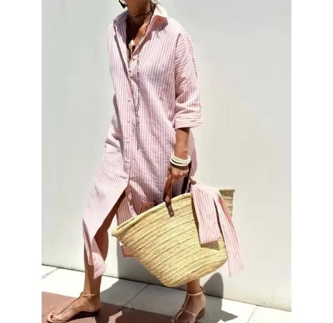Skylar | Vestido Camisero a Rayas