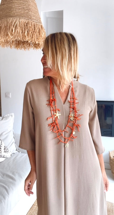 Vestido Laura taupe