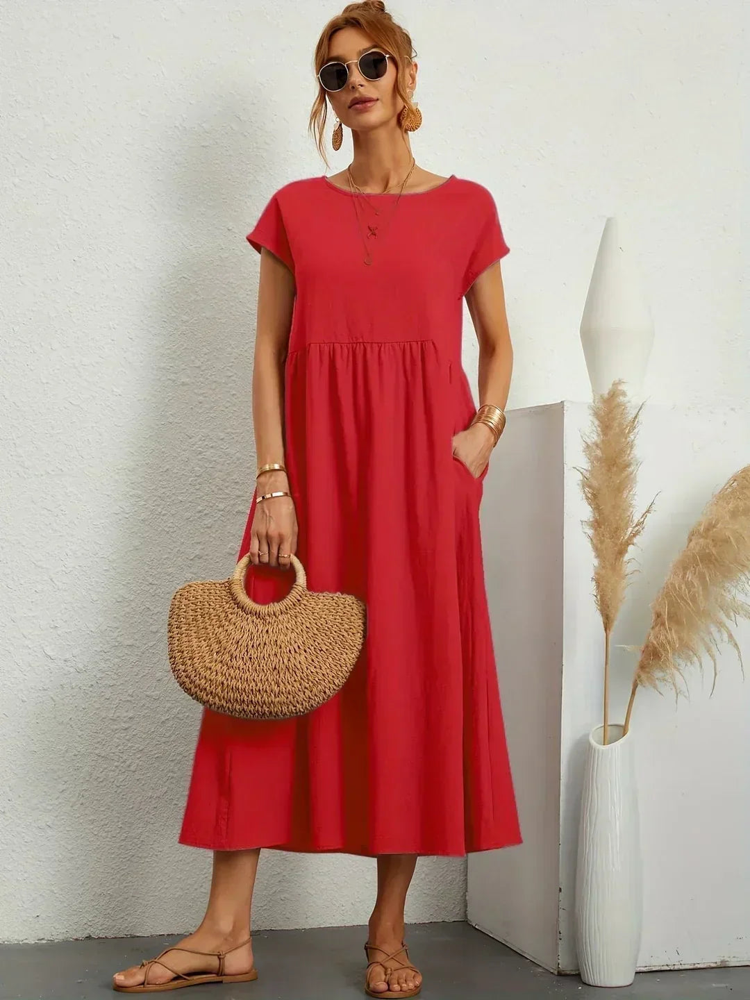 Ursina™ | Vestido Midi Fluido