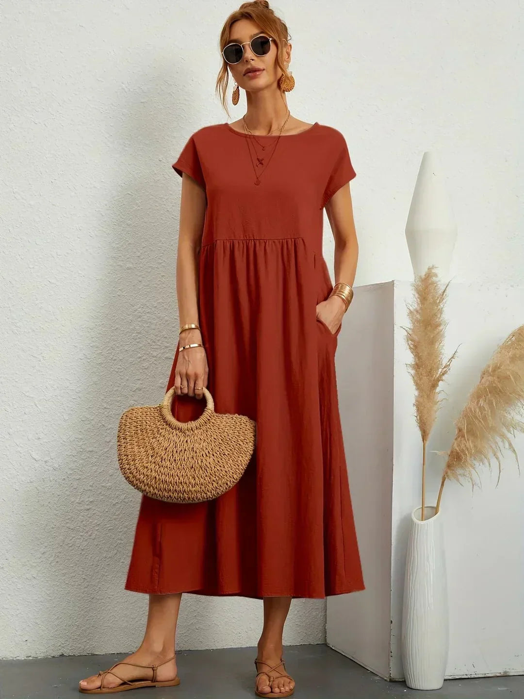 Ursina™ | Vestido Midi Fluido