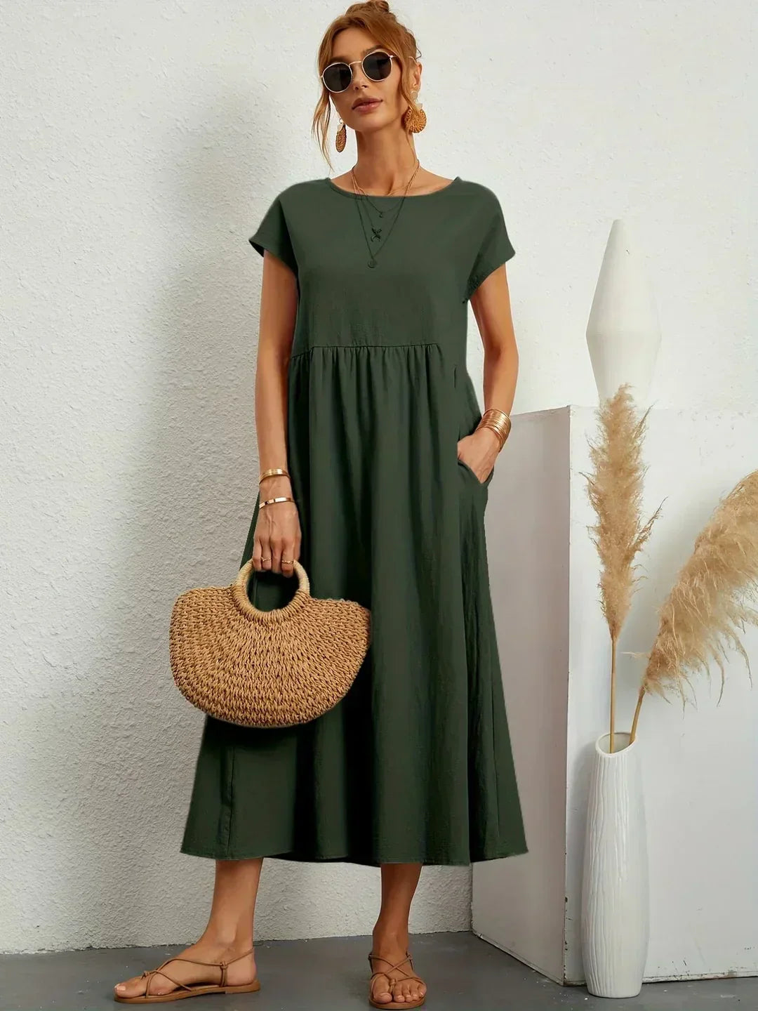 Ursina™ | Vestido Midi Fluido