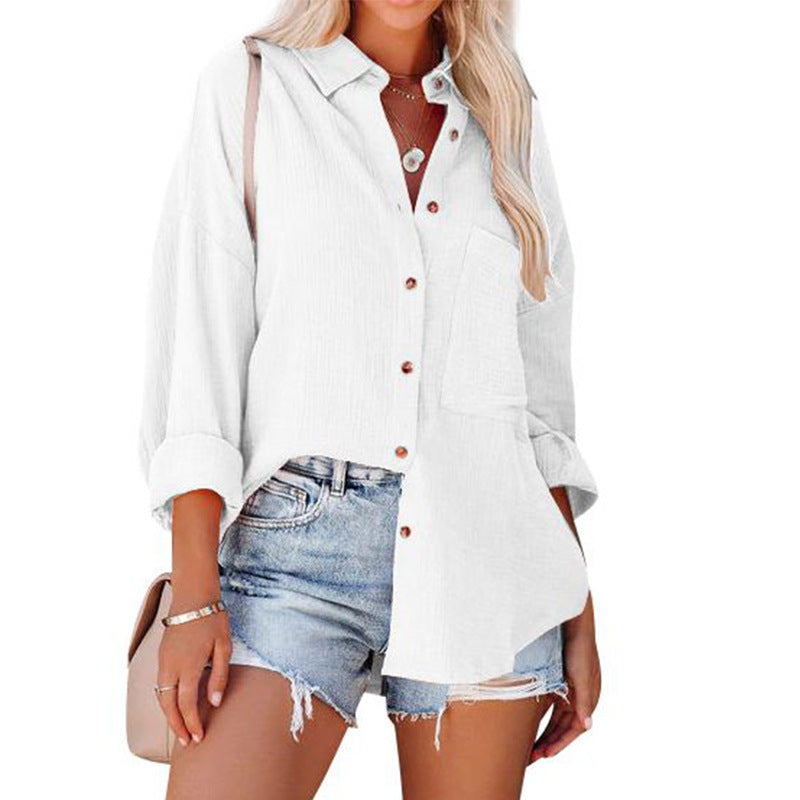 MADELYN | Blusa Casual de Botones de Manga Larga
