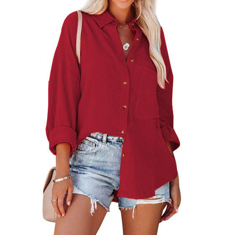 MADELYN | Blusa Casual de Botones de Manga Larga
