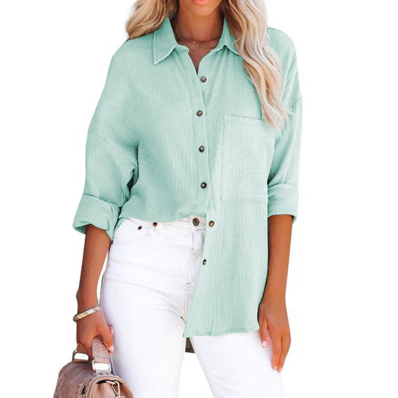 MADELYN | Blusa Casual de Botones de Manga Larga