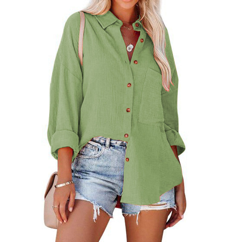 MADELYN | Blusa Casual de Botones de Manga Larga