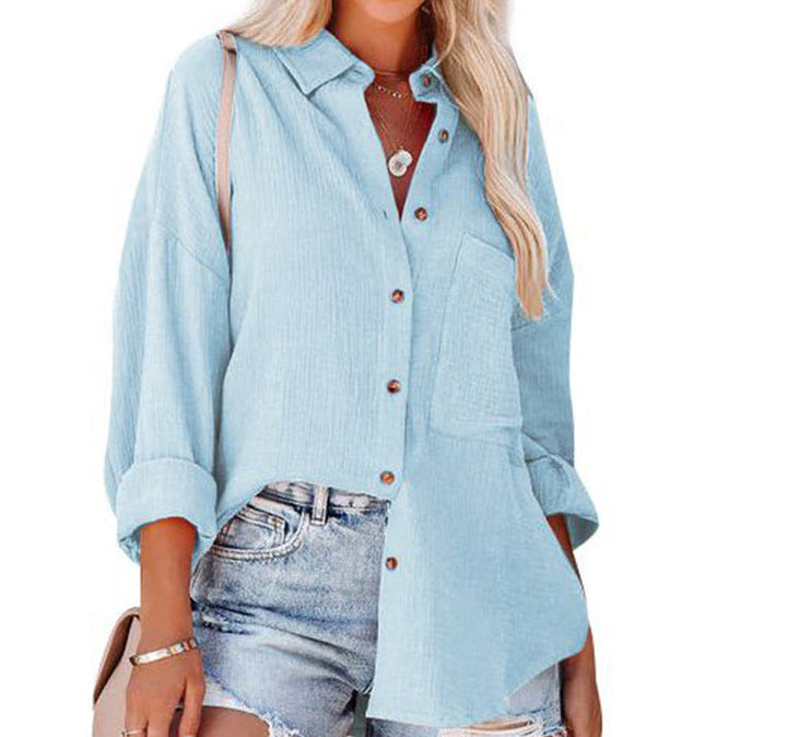 MADELYN | Blusa Casual de Botones de Manga Larga