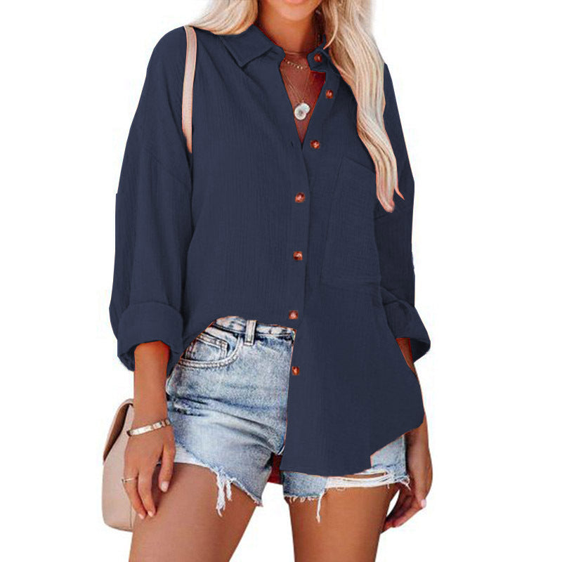 MADELYN | Blusa Casual de Botones de Manga Larga
