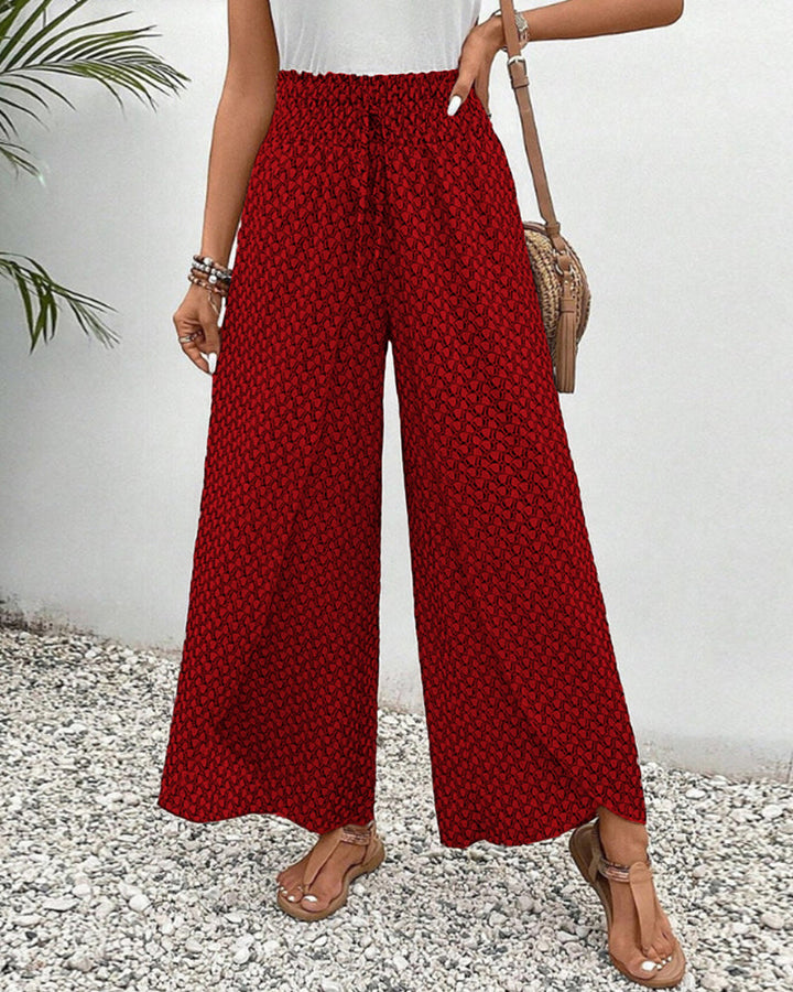 Zara | Ruffled Printed Trousers
