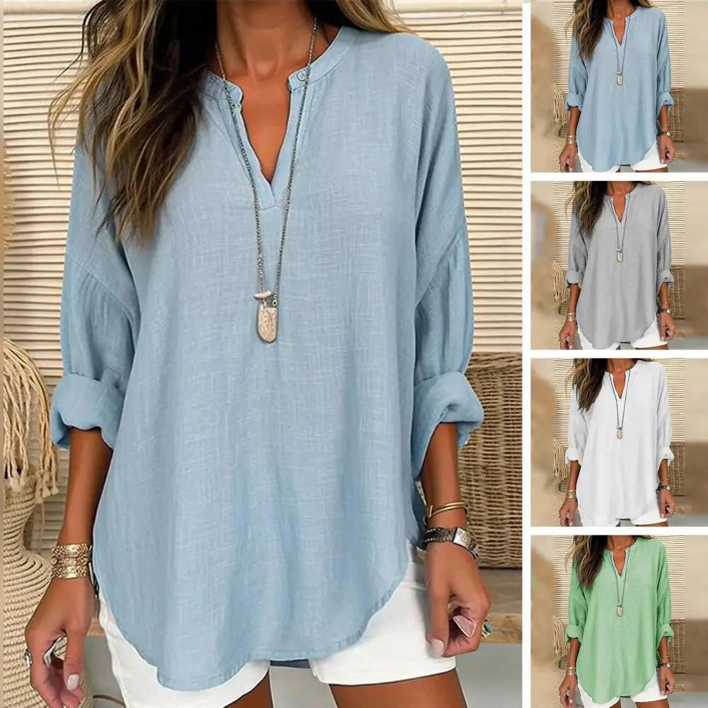 PENELOPE | Blusa con aspecto de lino