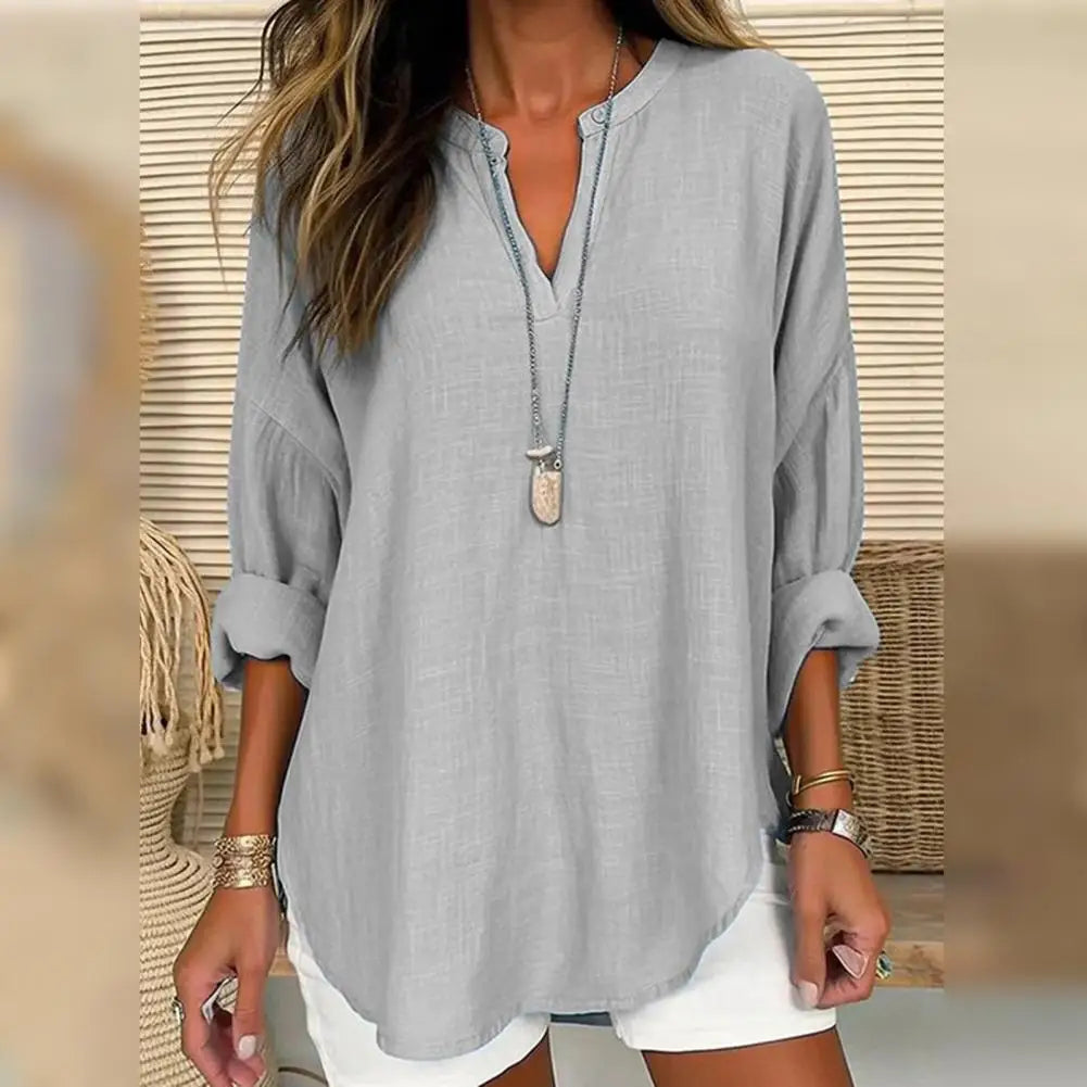 PENELOPE | Blusa con aspecto de lino