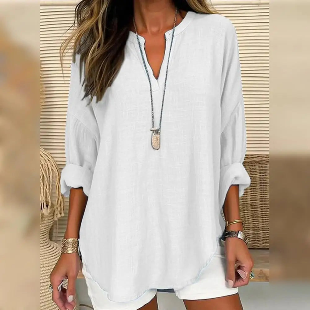 PENELOPE | Blusa con aspecto de lino