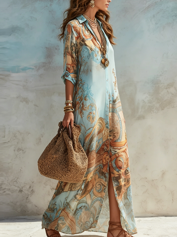 Lorna | Vestido Chemisier Mediterráneo