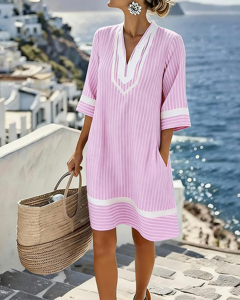 Klara™ | Vestido ligero a rayas con escote en V