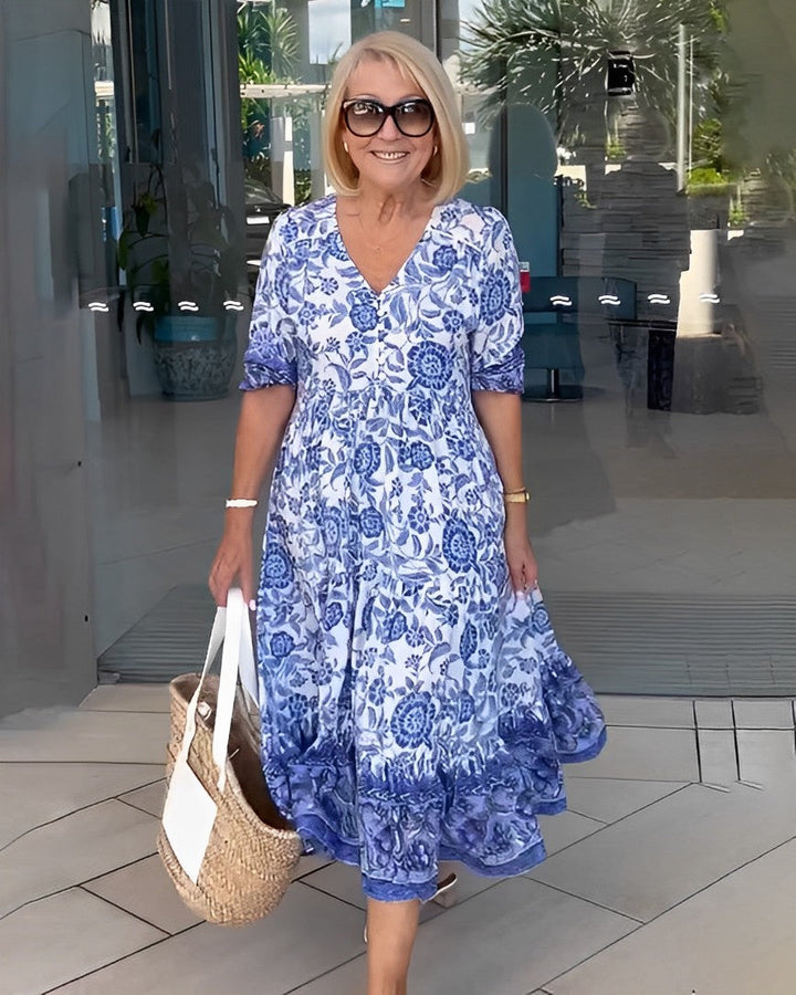 Ellie | Elegante Vestido Floral de Escote en V