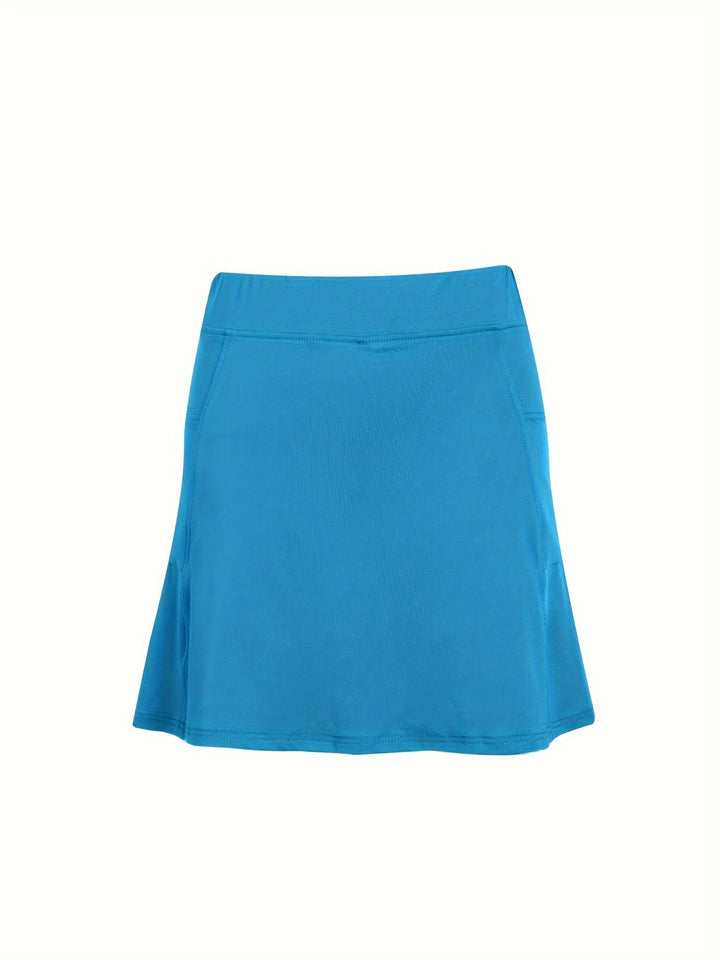 High-waisted shorts with skirt