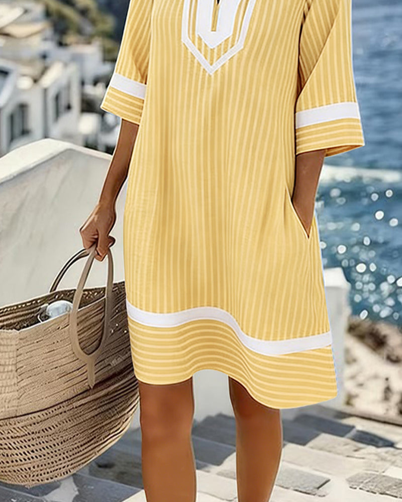 Klara™ | Vestido ligero a rayas con escote en V