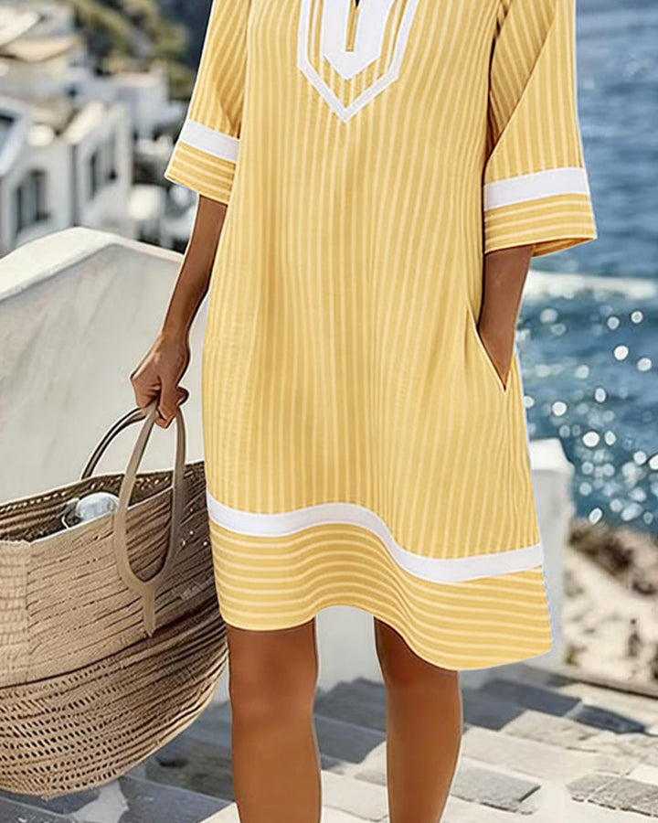 Klara™ | Vestido ligero a rayas con escote en V