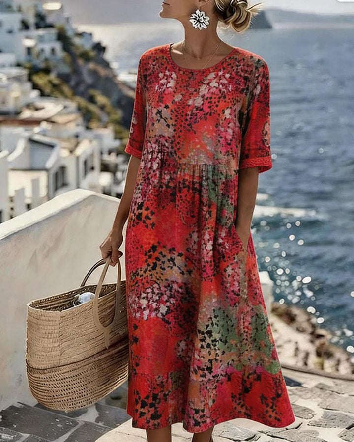 Paula | Vestido midi floral suelto y ligero