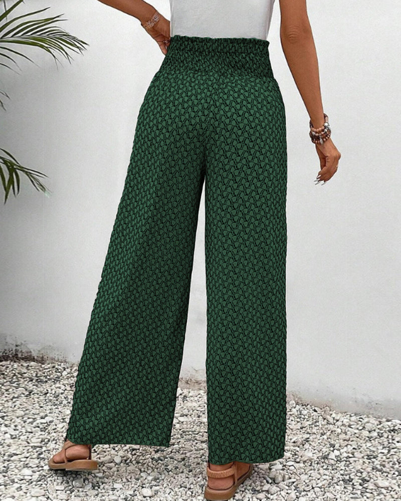 Zara | Ruffled Printed Trousers