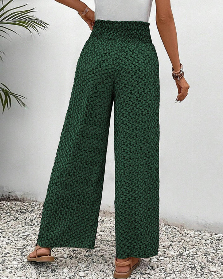 Zara | Ruffled Printed Trousers